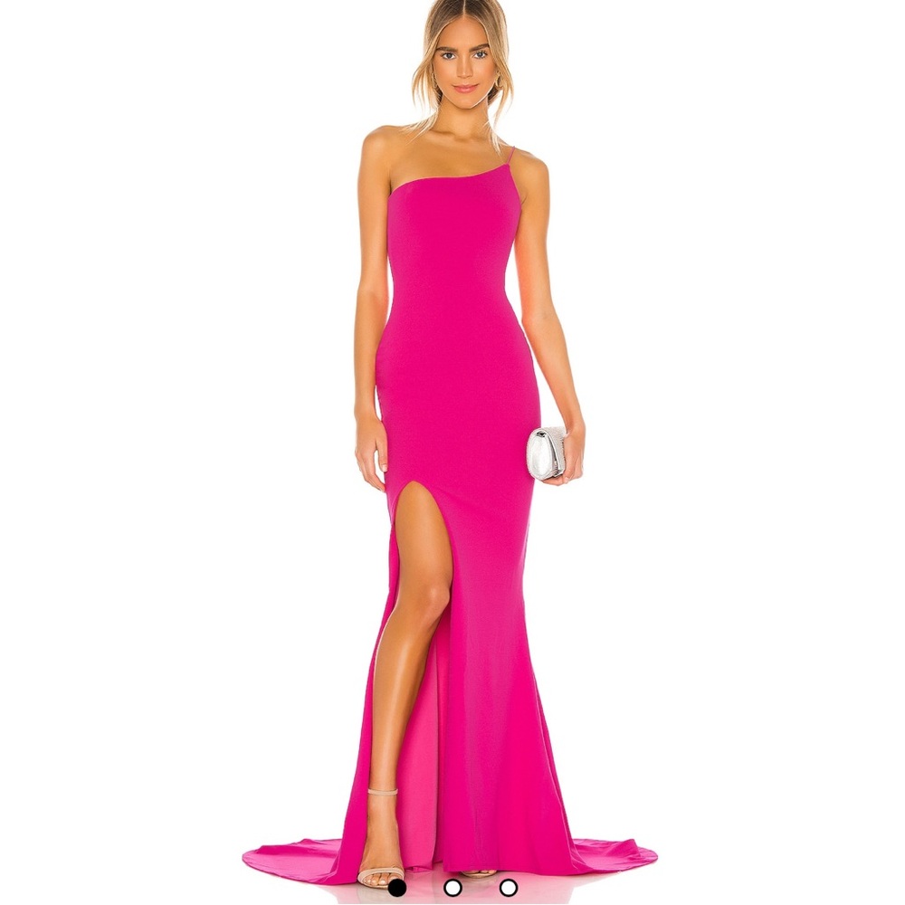 REVOLVE Fuchsia One-Shoulder Prom Dress